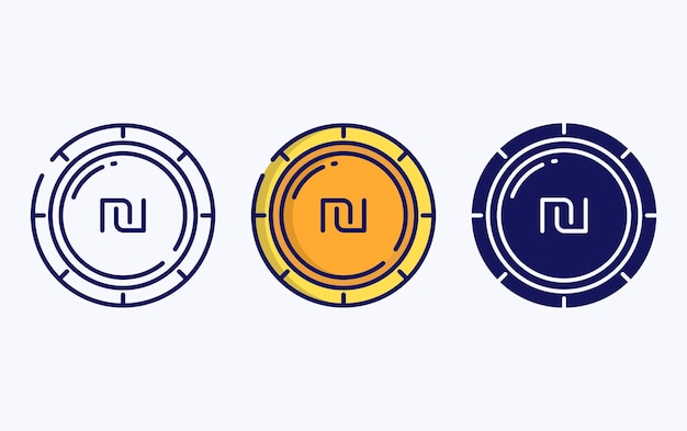 Línea de moneda de moneda e icono de glifo, ilustración vectorial