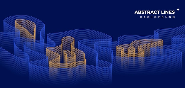 Línea de movimiento de moda textura de gama alta negocio azul amarillo fluido degradado fondo abstracto