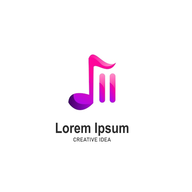 Línea de música con plantilla de logotipo de color