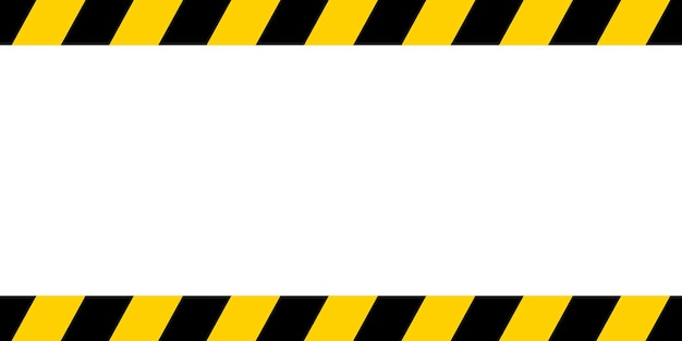 Línea negra y amarilla a rayas. Cinta de precaución. Fondo de advertencia en blanco.