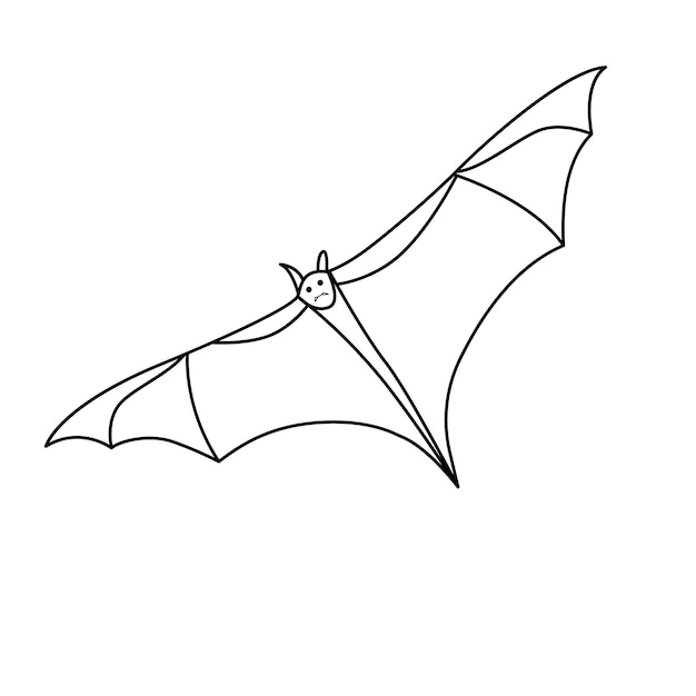 Línea negra de murciélago Murciélagos voladores Arte lineal continuo