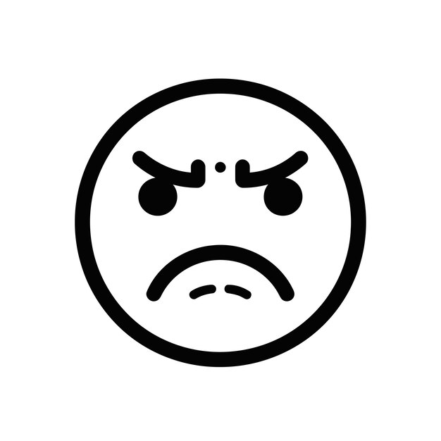 Línea negra vectorial libre de expresión facial icono símbolo mensaje