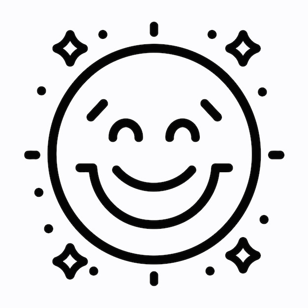 Línea negra vectorial libre de expresión facial icono símbolo mensaje