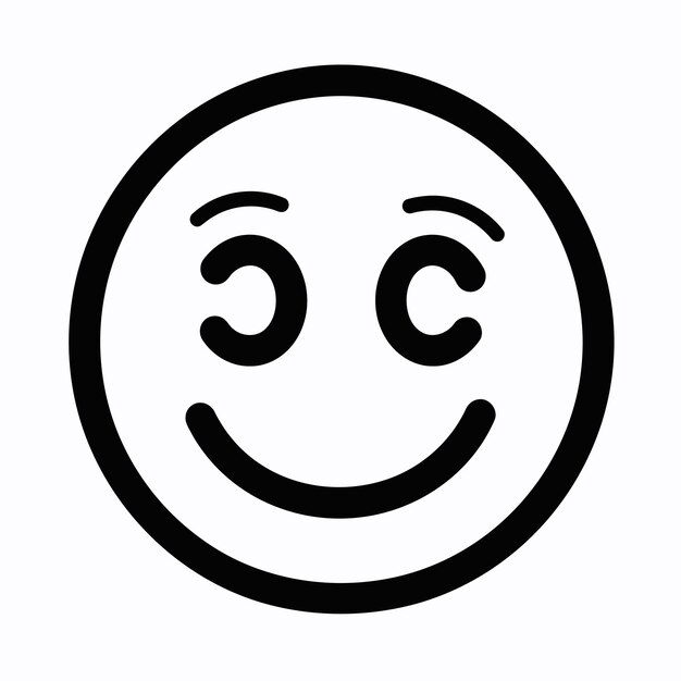 Línea negra vectorial libre de expresión facial icono símbolo mensaje