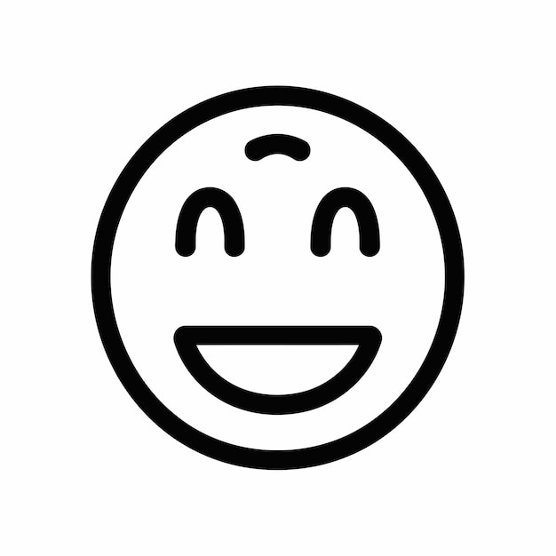 Línea negra vectorial libre de expresión facial icono símbolo mensaje