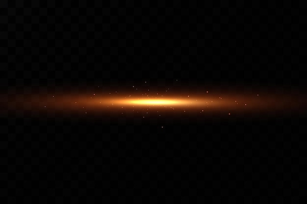 Línea de neón dorado aislado en negro