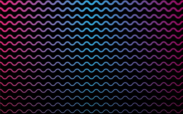 Línea de onda abstracta de neón rizado futurista