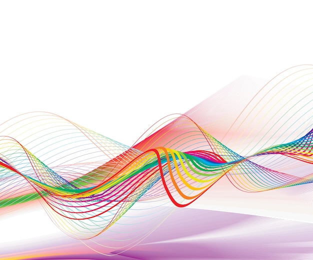 línea de onda de arco iris abstracta con espacio de su texto, ilustración vectorial