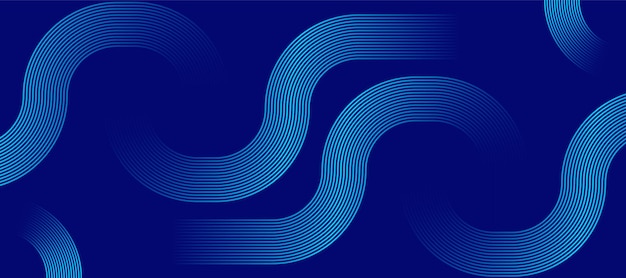 Línea de onda azul de fondo Tecnología de flujo geométrico moderno Diseño abstracto