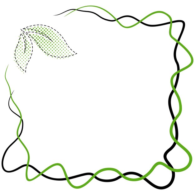 línea de onda de la esquina del punto de la hoja