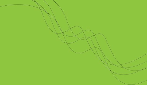 Línea de onda negra sobre fondo verde Líneas curvas abstractas