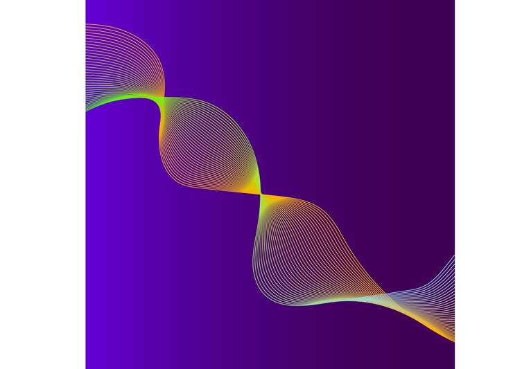 Vector línea de onda de partículas que fluyen resumen vector fondo suave forma curvilínea puntos matriz fluida