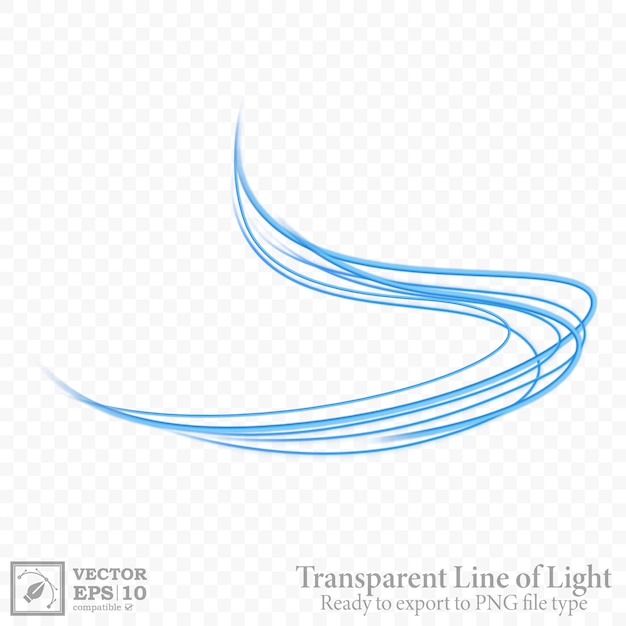 Línea ondulada azul transparente
