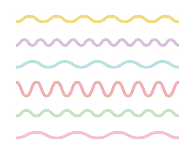 Línea ondulada en fondo blanco Elemento de diseño de contorno de color simple