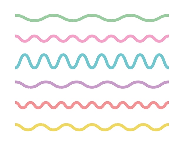 Línea ondulada en fondo blanco Elemento de diseño de contorno de color simple