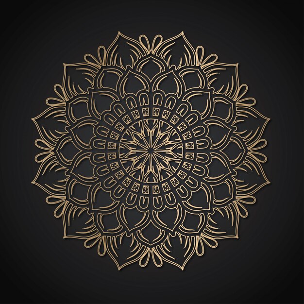 línea de oro mandala de lujo