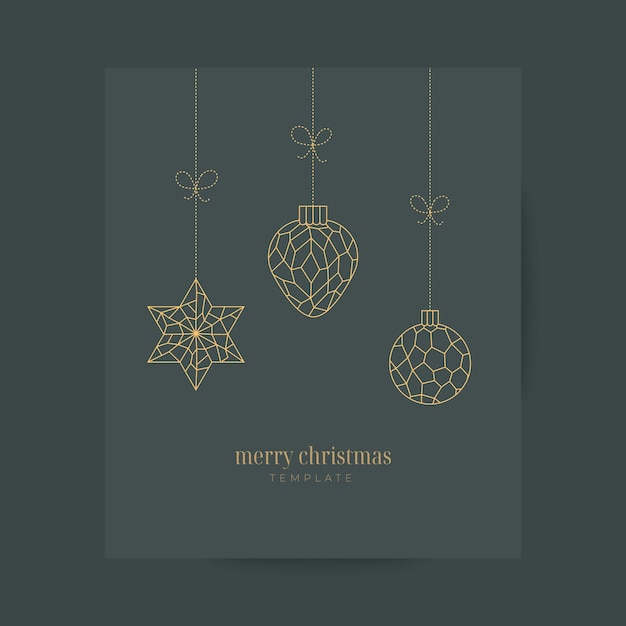 La línea de oro de la Navidad de lujo Feliz Navidad Feliz Año Nuevo árbol de baubles campana de bola