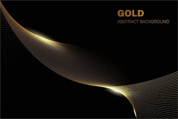 línea de oro onda fondo abstracto elementos de diseño adicionales