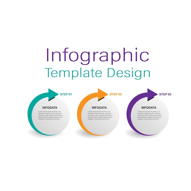 Línea pasos infografía diseño plano colorido