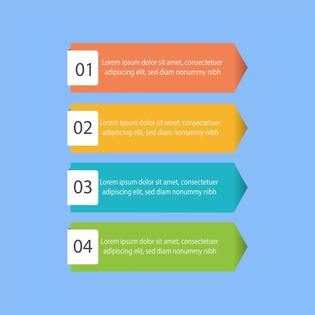 Línea pasos infografía diseño plano colorido