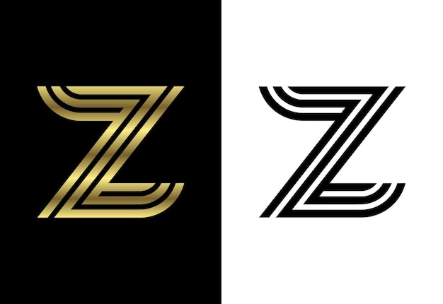 Línea personalizada de lujo letra Z Símbolo del alfabeto gráfico para identidad empresarial corporativa