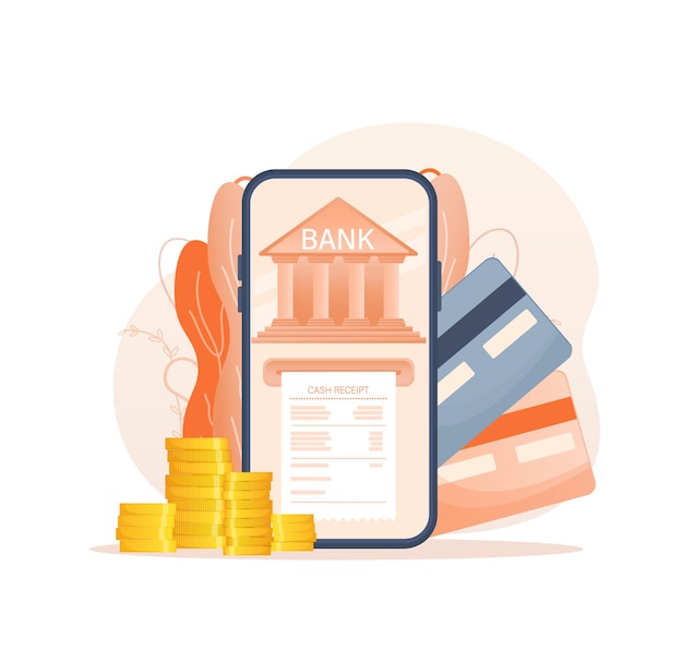 Línea de personas bancarias para el diseño de la página de la cuenta Ilustración vectorial isométrica Banco en línea