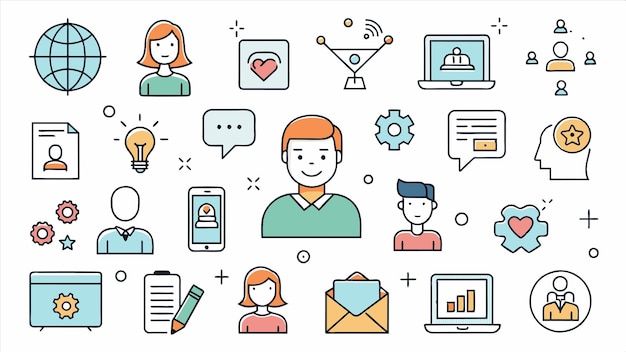 una línea de personas con las palabras personales en la parte superior