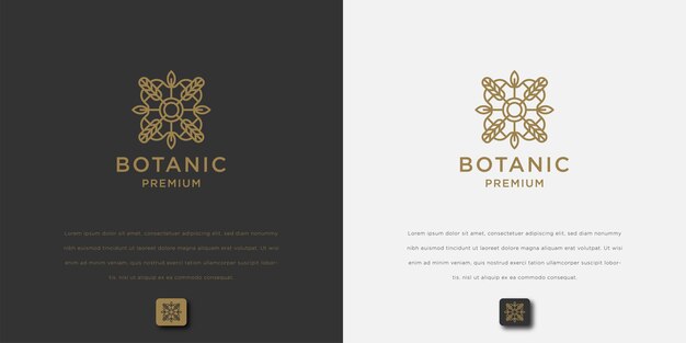 línea de pétalos de flores hojas y ramas con estilo lineal simple estilo lineal mínimo logotipo de hoja simple