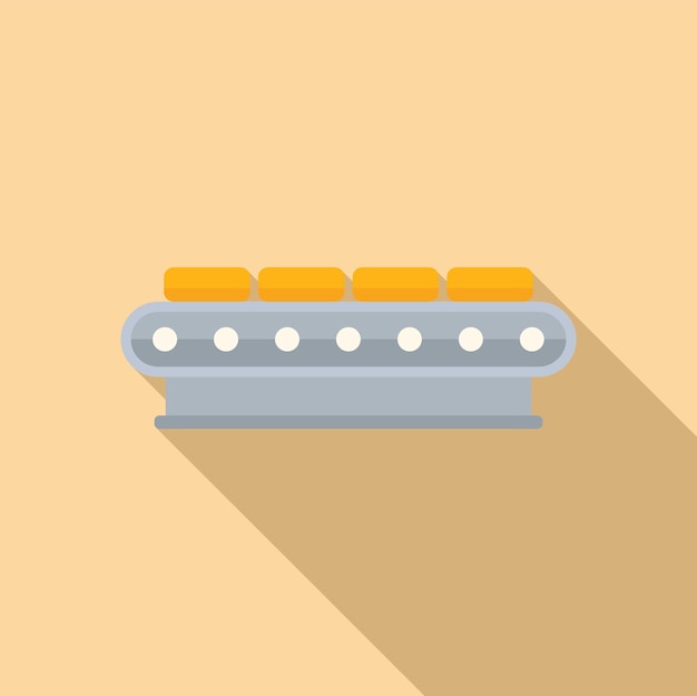 Línea de producción de queso icono vector plano Fábrica de alimentos Proceso de mantequilla