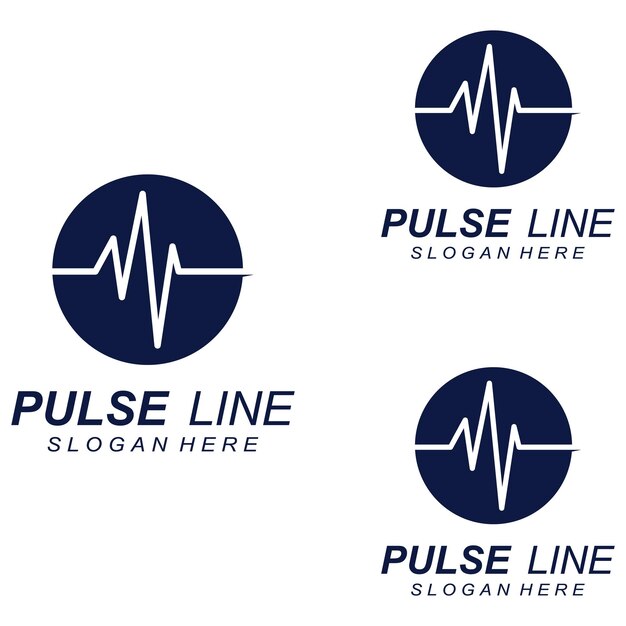 Línea de pulso u onda médica Vector logo diseño concepto ilustración plantilla