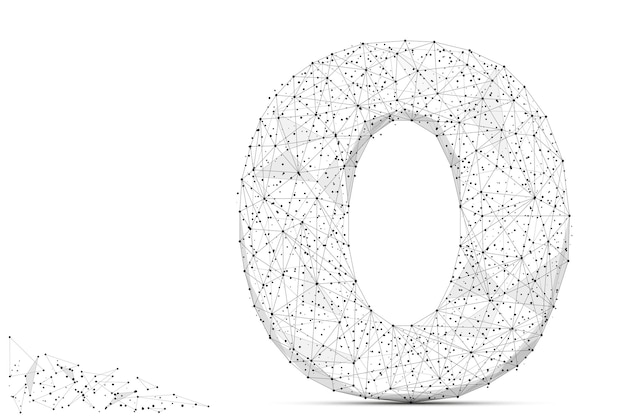 Vector línea de puré abstracta y punto número cero sobre fondo blanco con una inscripción