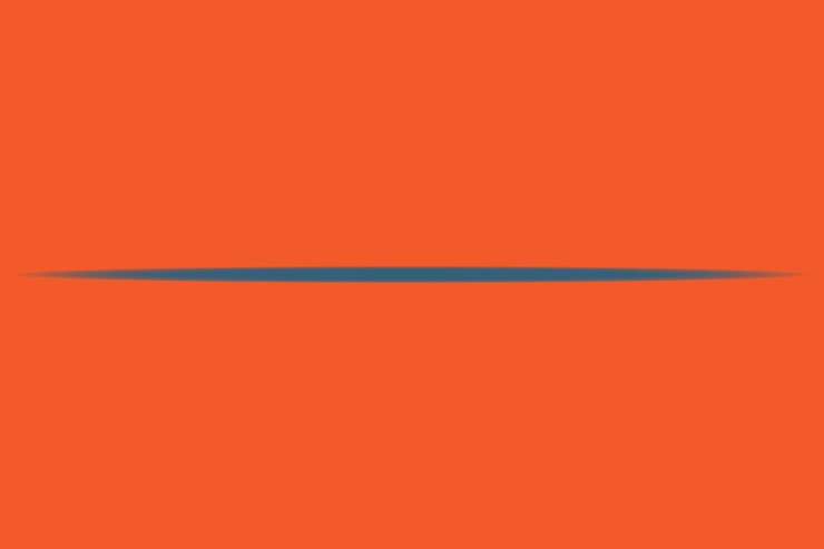 Vector una línea que es naranja con una línea azul en ella