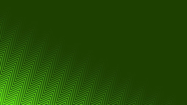 Línea de rayas en zigzag verdes con foco de gradiente para el fondo abstracto del texto
