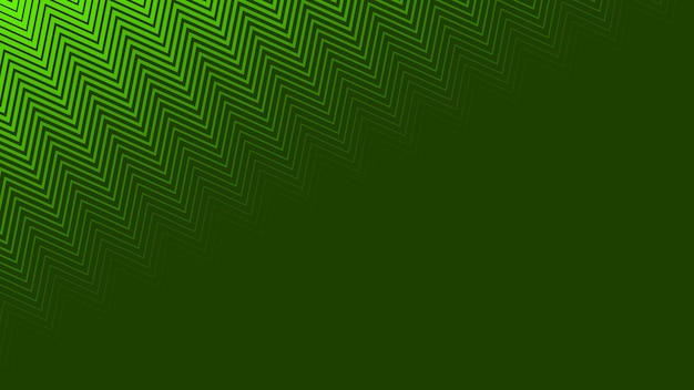 Línea de rayas en zigzag verdes con foco de gradiente para el fondo abstracto del texto