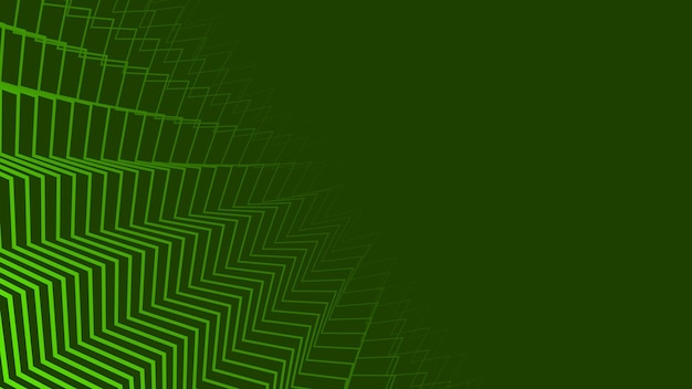 Línea de rayas en zigzag verdes con foco de gradiente para el fondo abstracto del texto