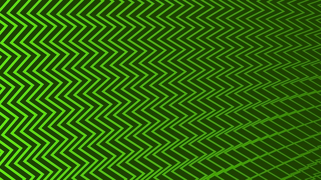 Línea de rayas en zigzag verdes con foco de gradiente para el fondo abstracto del texto