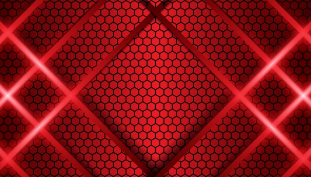 Vector línea roja abstracta fondo de formas metálicas