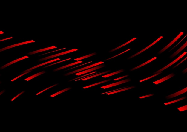Línea roja abstracta y fondo negro para la portada de la tarjeta de visita, el volante del estandarte, la ilustración vectorial