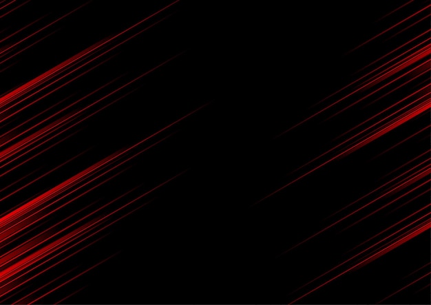 Línea roja abstracta y fondo negro para la portada de la tarjeta de visita, el volante del estandarte, la ilustración vectorial