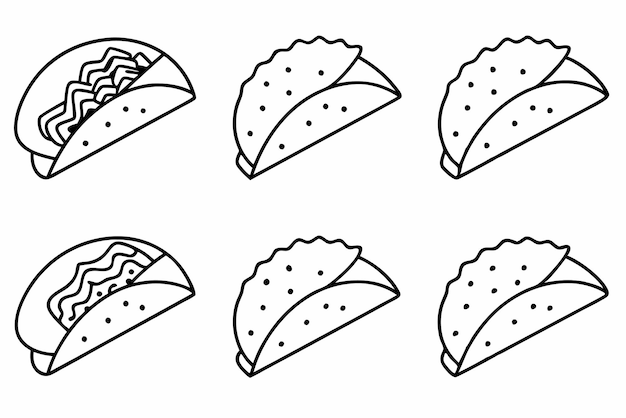 una línea de rollos de sushi con una línea de diferentes tipos de pan