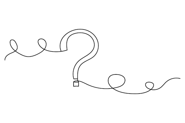 Línea de signo de interrogación. Responda el signo de pregunta. ilustración vectorial