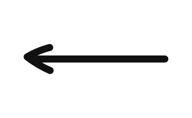 Línea simple, flecha negra dibujada a mano