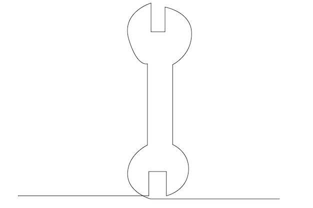 línea simple de icono de ingeniería. Concepto de una línea de herramientas de ingeniería para vectores e ilustración.