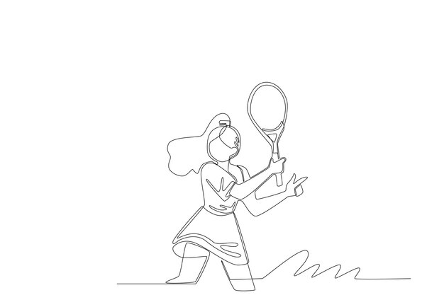 Línea simple para ilustración deportiva. Concepto de una línea.