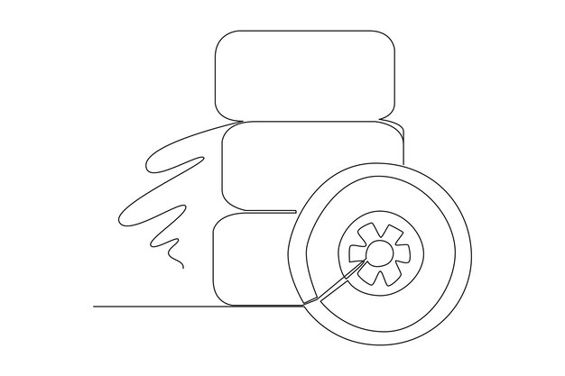 línea simple de vector de carreras de autos. concepto de una línea de dibujo de carreras de coches y línea continua.