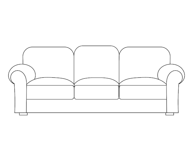 Línea de sofá Iconos Diseño de muebles Colección de ilustración de sofá Conjunto de muebles modernos aislado