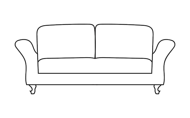 Línea de sofá Iconos Diseño de muebles Colección de ilustración de sofá Conjunto de muebles modernos aislado