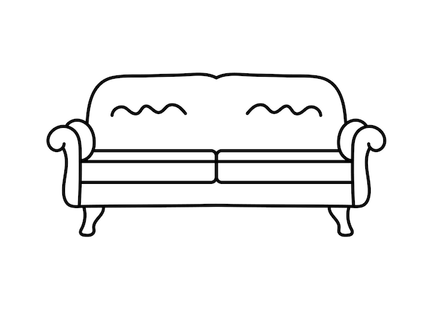 Línea de sofá Iconos Diseño de muebles Colección de ilustración de sofá Conjunto de muebles modernos