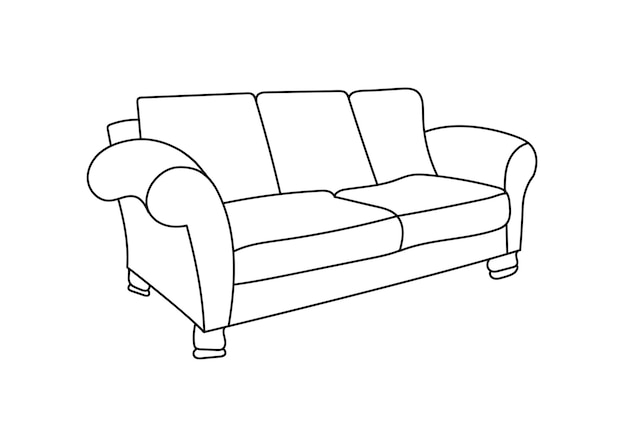 Línea de sofá Iconos Diseño de muebles Colección de ilustración de sofá Conjunto de muebles modernos