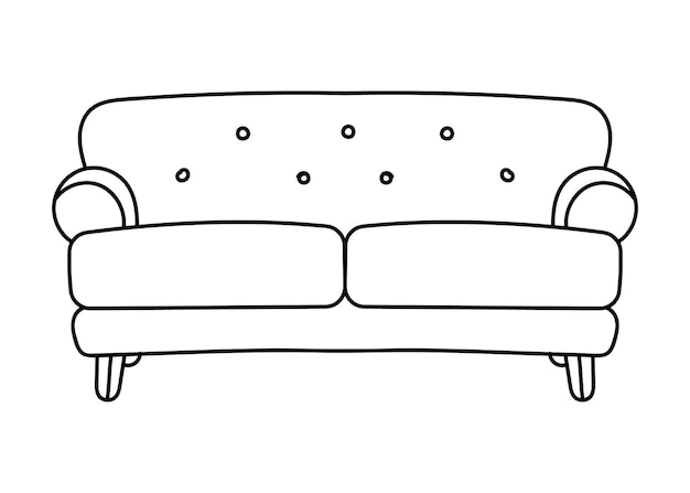 Línea de sofá Iconos Diseño de muebles Colección de ilustración de sofá Conjunto de muebles modernos